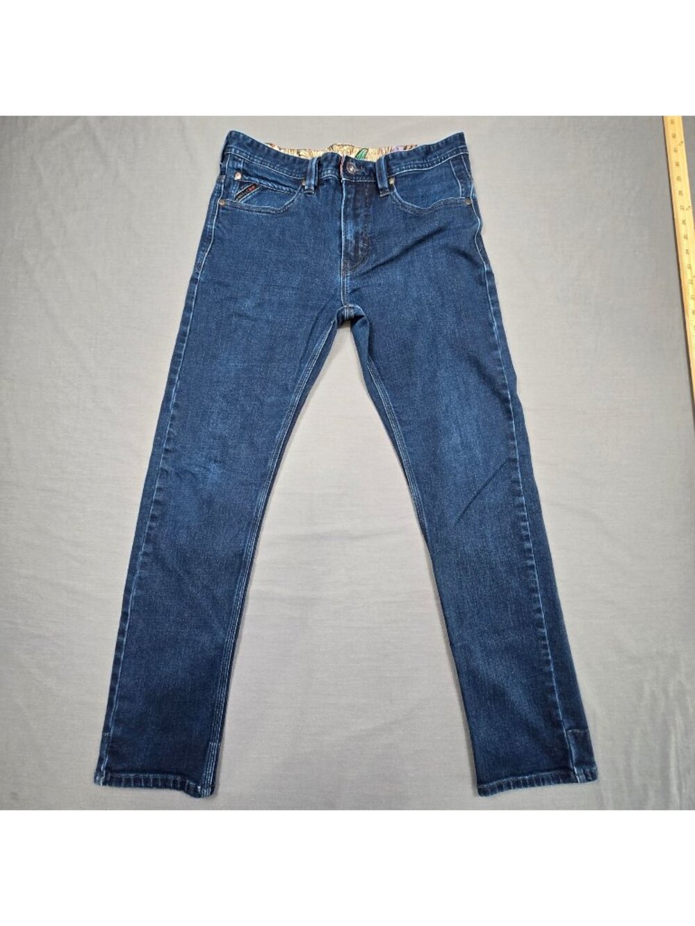 Meridian Line Mens Slim Fit Denim Jeans Size 30 X 29 Blue Stretch Organic Cotton